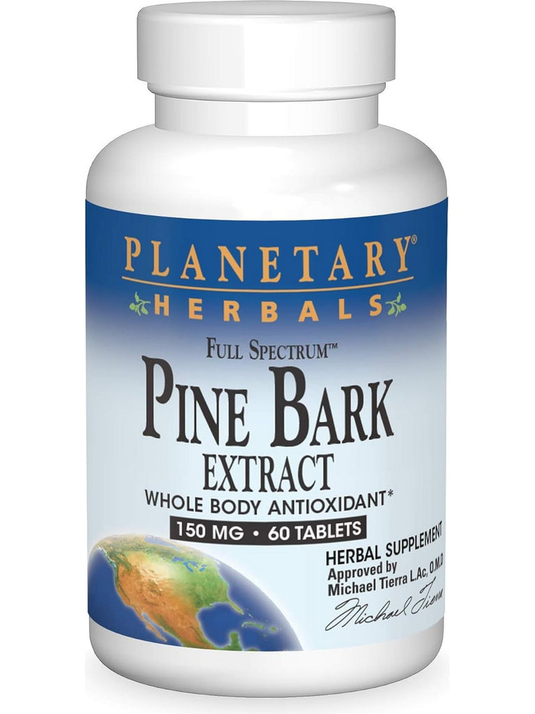 Planetary Herbals, Pine Bark Extract Full Spectrum 150mg, 60 ct