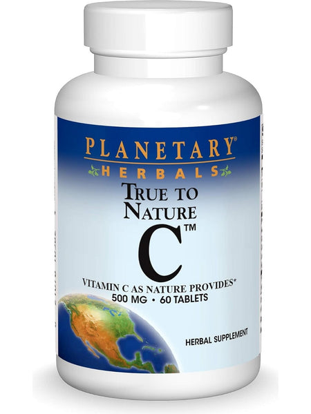 Planetary Herbals, True To Nature C™ 500 mg, 60 Tablets