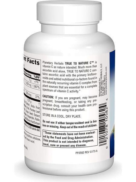 Planetary Herbals, True To Nature C™ 500 mg, 60 Tablets