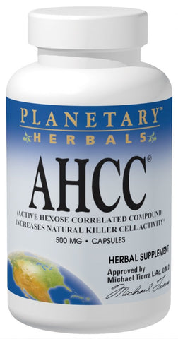 Planetary Herbals, AHCC Active Hexose Correlated Compound 500mg, 60 ct