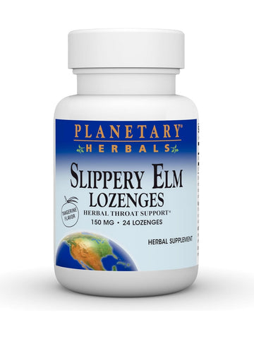 Planetary Herbals, Slippery Elm Lozenges Tangerine Flavor, 24 lozenges