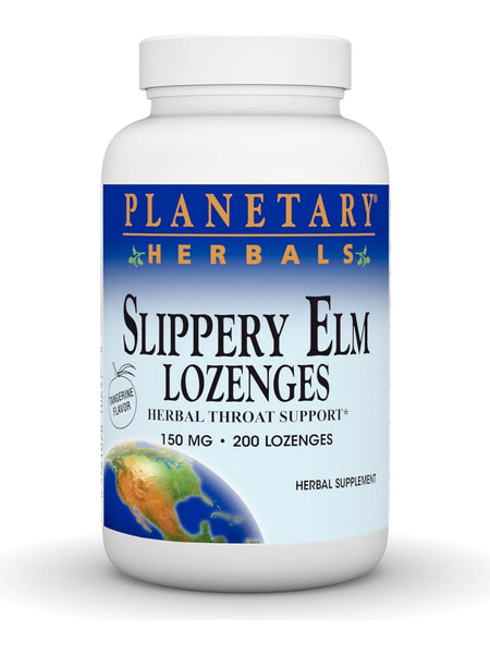 Planetary Herbals, Slippery Elm Lozenges Tangerine Flavor, 200 lozenges