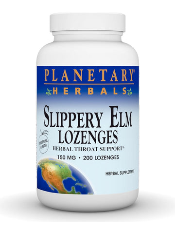 Planetary Herbals, Slippery Elm Lozenges Tangerine Flavor, 200 lozenges