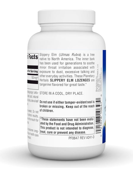 Planetary Herbals, Slippery Elm Lozenges Tangerine Flavor, 200 lozenges