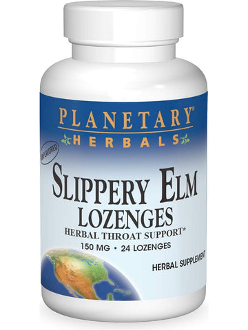 Planetary Herbals, Slippery Elm Lozenges Unflavored, 24 lozenges