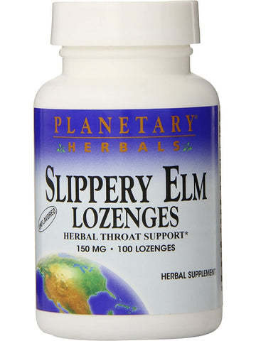Planetary Herbals, Slippery Elm Lozenges 150 mg, 100 Lozenges