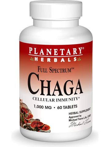 Planetary Herbals, Chaga Full Spectrum 1000mg, 60 ct