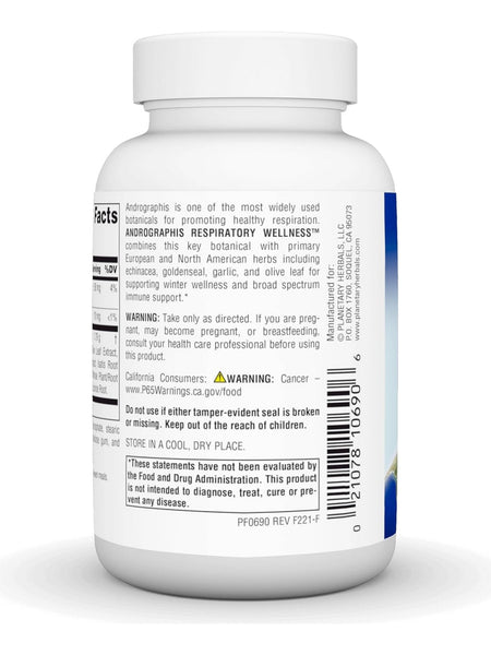 Planetary Herbals, Andrographis Respiratory Wellness™ 895 mg, 60 Tablets
