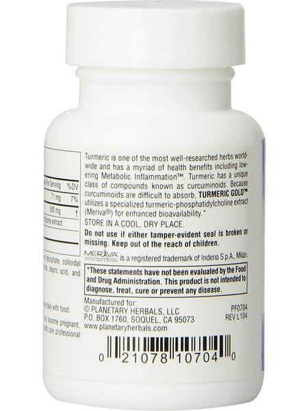 Planetary Herbals, Turmeric Gold™ 500 mg, 30 Tablets