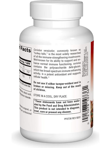 Planetary Herbals, Coriolus, Full Spectrum 1000 mg, 60 Tablets