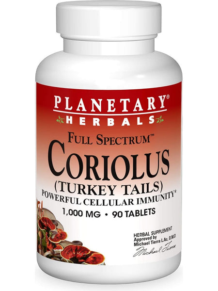 Planetary Herbals, Coriolus Full Spectrum 1000mg 90T, 90 ct