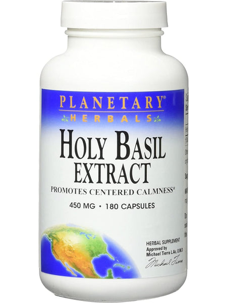 Planetary Herbals, Holy Basil Extract 450 mg, 180 Capsules