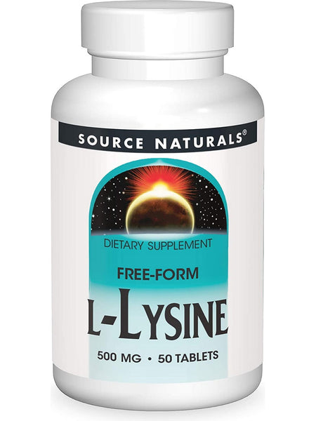 Source Naturals, L-Lysine, Free Form 500 mg, 50 tablets