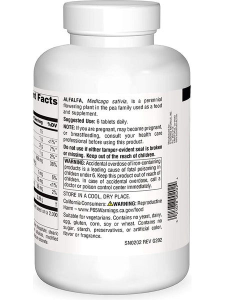 Source Naturals, Alfalfa 648 mg, 500 tablets