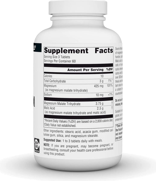 Source Naturals, Magnesium Malate, 1250mg, 180 ct