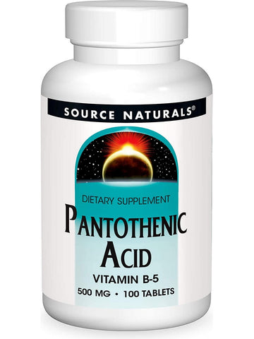 Source Naturals, Pantothenic Acid Vitamin B-5 500 mg, 100 tablets