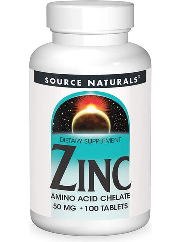Source Naturals, Zinc Amino Acid Chelate 50 mg, 100 tablets