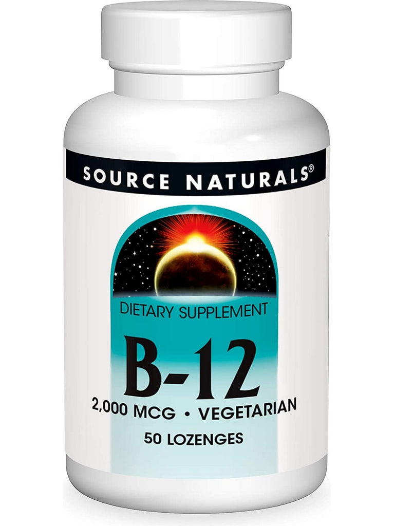 Source Naturals, Vitamin B-12, 2000 mcg, 50 lozenges