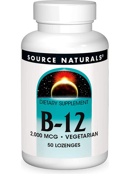 Source Naturals, Vitamin B-12, 2000 mcg, 50 lozenges