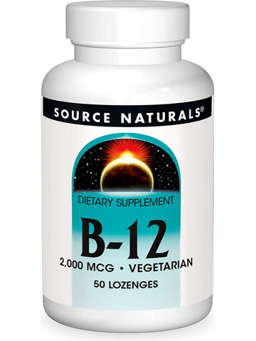 Source Naturals, Vitamin B-12, 2000 mcg, 50 lozenges