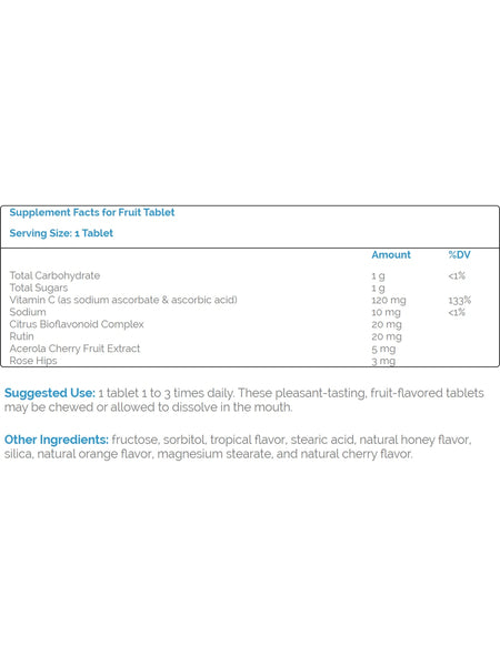 Source Naturals, Chewable C, Acerola Cherry 120 mg Fruit, 250 tablets