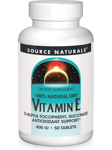 Source Naturals, Vitamin E 400 IU d-alpha Tocopherol, 50 tablets