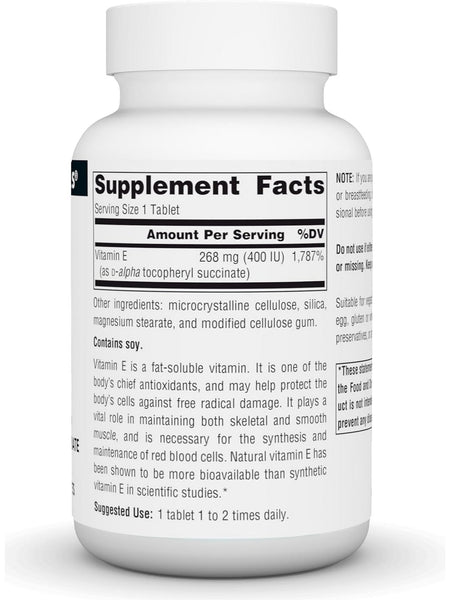 Source Naturals, Vitamin E d alpha Tocopherol 400 IU Succinate, 100 ct