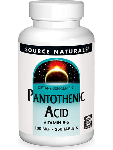 Source Naturals, Pantothenic Acid Vitamin B-5 100 mg, 250 tablets