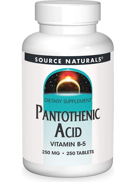Source Naturals, Pantothenic Acid Vitamin B-5 250 mg, 250 tablets