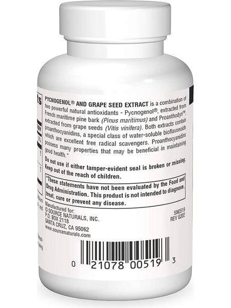 Source Naturals, Pycnogenol® and Grape Seed Extract 50 mg, 120 tablets