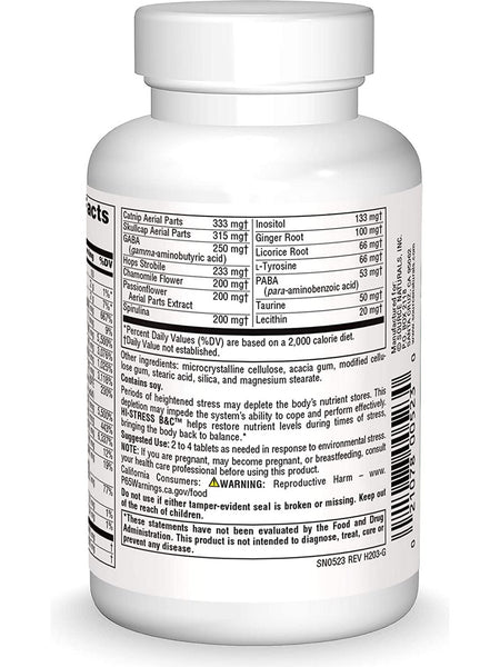 Source Naturals, Hi-Stress B&C™ with Herbs, 60 tablets