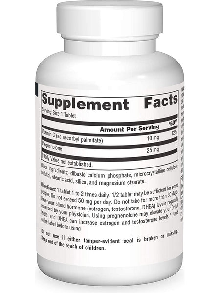 Source Naturals, Pregnenolone 25 mg, 60 tablets