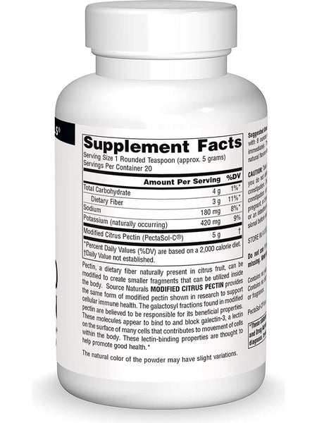 Source Naturals, Modified Citrus Pectin, PectImmune™ 200 gm Powder, 200 grams