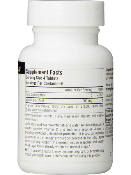 Source Naturals, Alpha Lipoic Acid 50 mg, 24 tablets