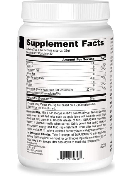Source Naturals, Dura Carb™ Powder, 32 oz