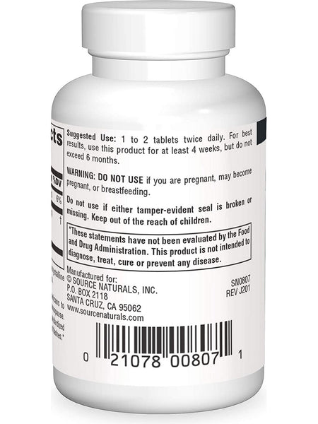 Source Naturals, Black Cohosh Standardized Extract 80 mg, 60 tablets