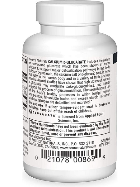 Source Naturals, Calcium D-Glucarate 500 mg, 30 tablets