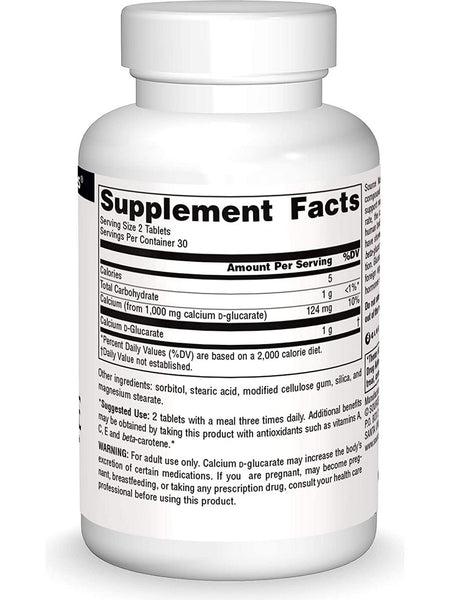 Source Naturals, Calcium D-Glucarate 500 mg, 60 tablets