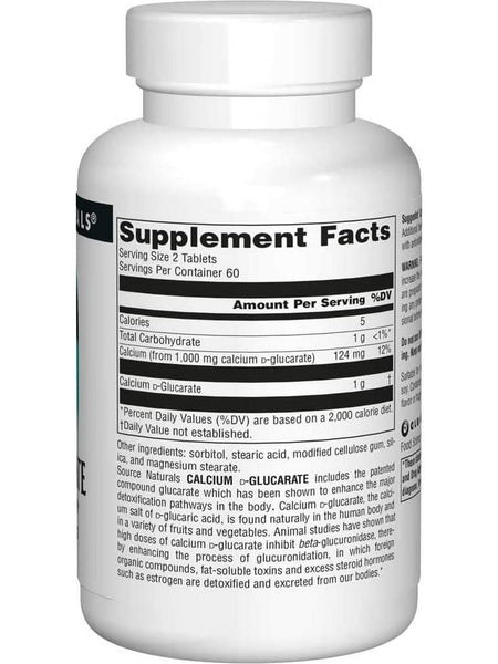 Source Naturals, Calcium D-Glucarate 500 mg, 120 tablets
