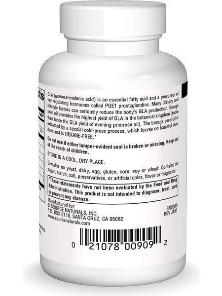 Source Naturals, Mega-GLA 300™ Borage Seed Oil, 30 softgels
