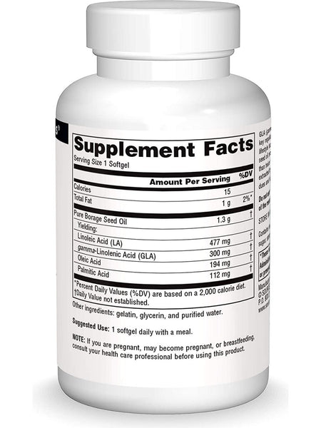 Source Naturals, Mega-GLA 300™ Borage Seed Oil, 30 softgels