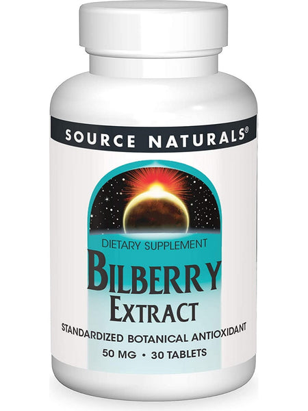 Source Naturals, Bilberry Extract 50 mg, 30 tablets