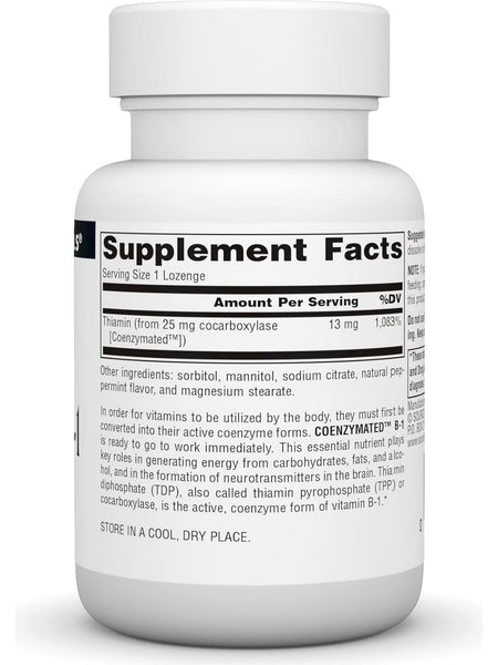 Source Naturals, Coenzymated Vitamin B-1, 13 mg, 60 Lozenges