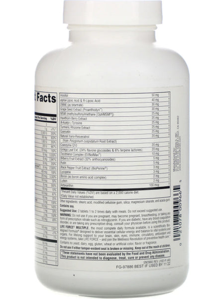 Source Naturals, Life Force® Multiple, No Iron, 120 tablets