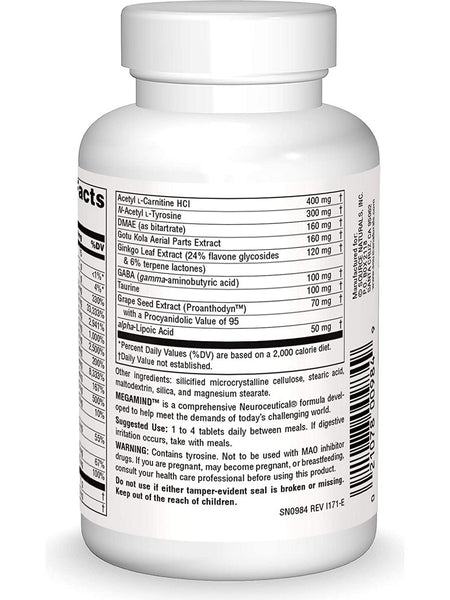 Source Naturals, MegaMind™ Advanced Nutritional Formula, 30 tablets