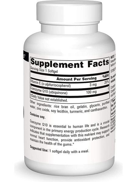 Source Naturals, Coenzyme Q10 with BioPerine® 100 mg, 90 softgels