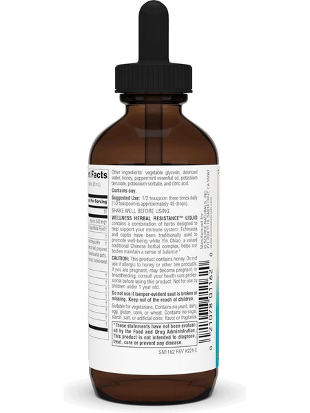 Source Naturals, Wellness Herbal Resistance Liquid, Alcohol Free, 4 oz
