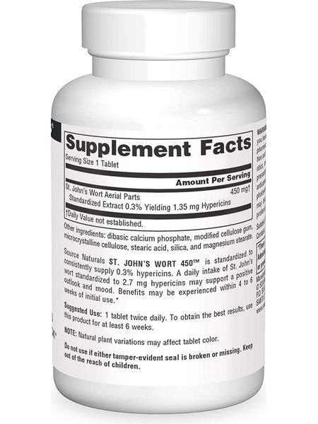 Source Naturals, St. John's Wort 450™ 450 mg, 45 tablets