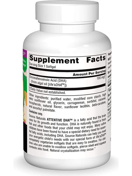 Source Naturals, Attentive DHA™ 100 mg, 30 vegetarian softgels