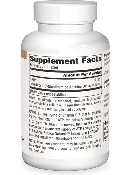 Source Naturals, Enada® NADH 5 mg, 30 tablets